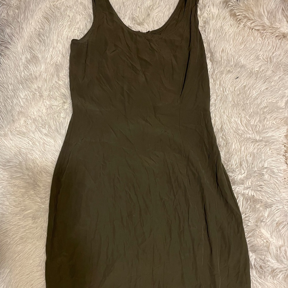 Size 5 Knapp Studio California Olive Green Mini Dress